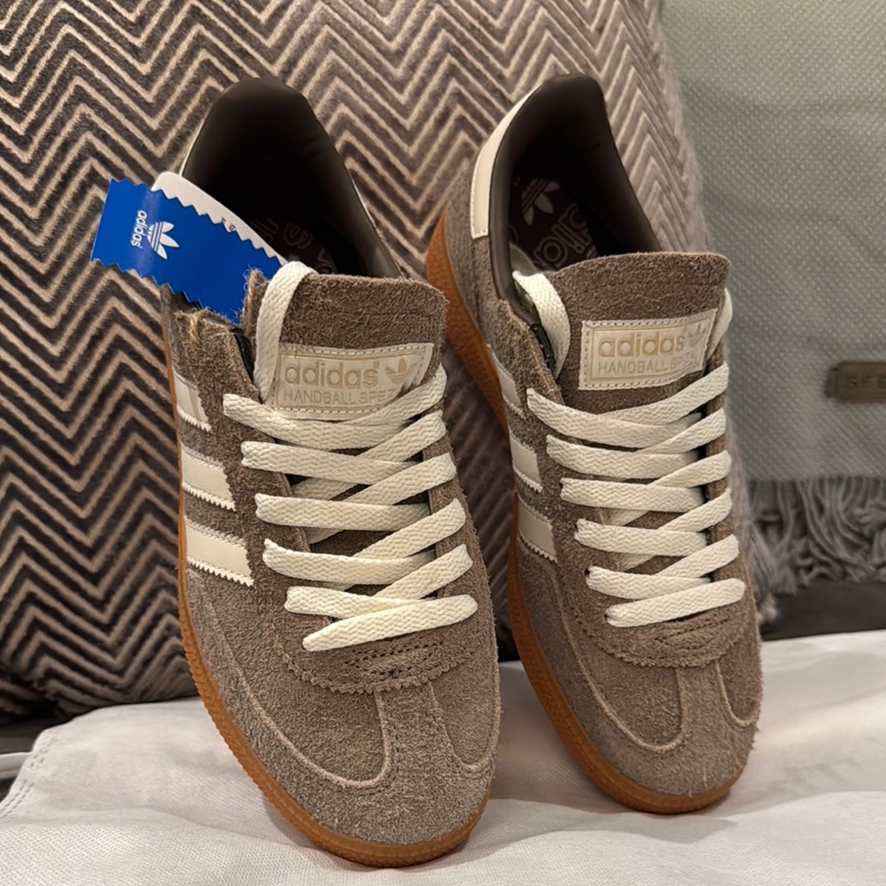 Adidas Brown and White Sneakers Retro Style